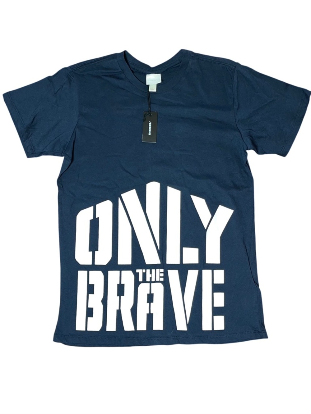 Diesel Black White Only The Brave Short Sleeve Tee Shirt Boys Logo NWT 14